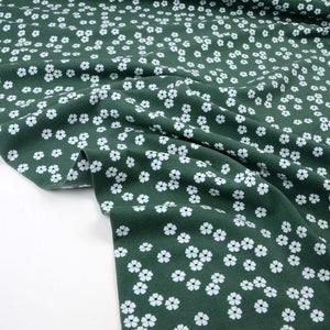 
            
                Load image into Gallery viewer, Sweet Floral Organic Jersey, Forest Green
            
        