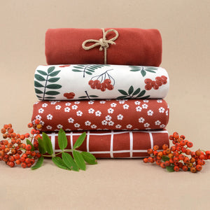 Sweet Floral Organic Jersey, Terra