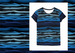 Wavy Stripes Jersey, Blue-Black by Swafing