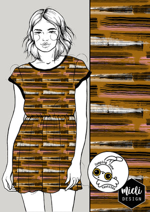 Streaks Horizontal Organic Jersey, Caramel