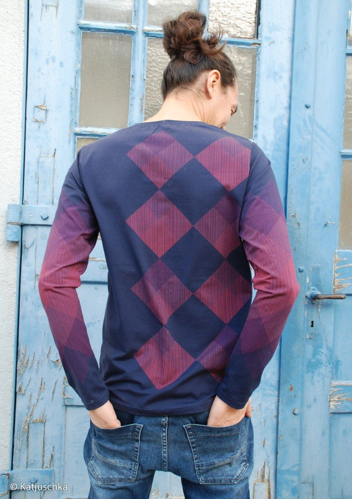 Square Dance Man Jersey RAPPORT, Aubergine-Violet